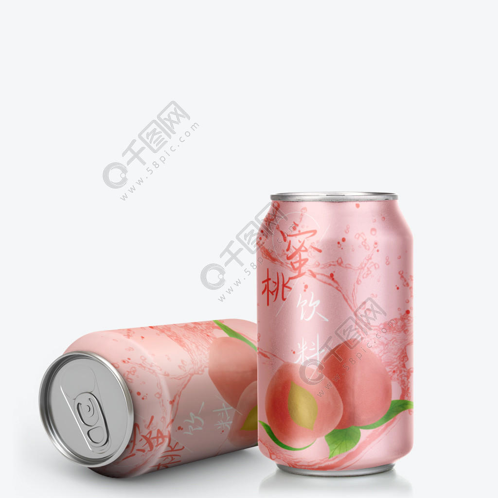 蜜桃饮料易拉罐矢量图免费下载 PSD格式与2717像素高清设计资源